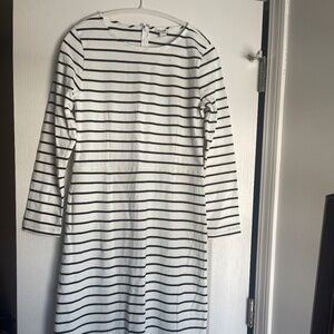 J.Crew Black & Cream Knit Maxi Dress